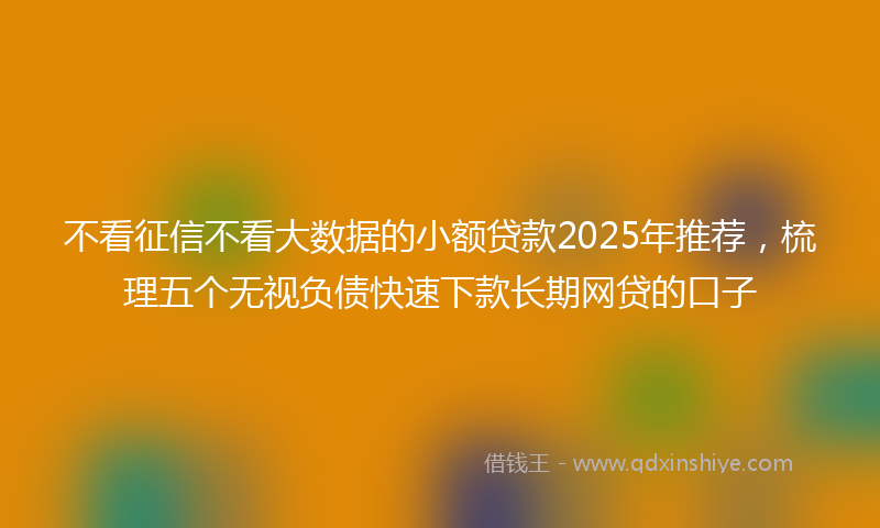 不看征信不看大数据的小额贷款2025年推荐，梳理五个无视负债快速下款长期网贷的口子