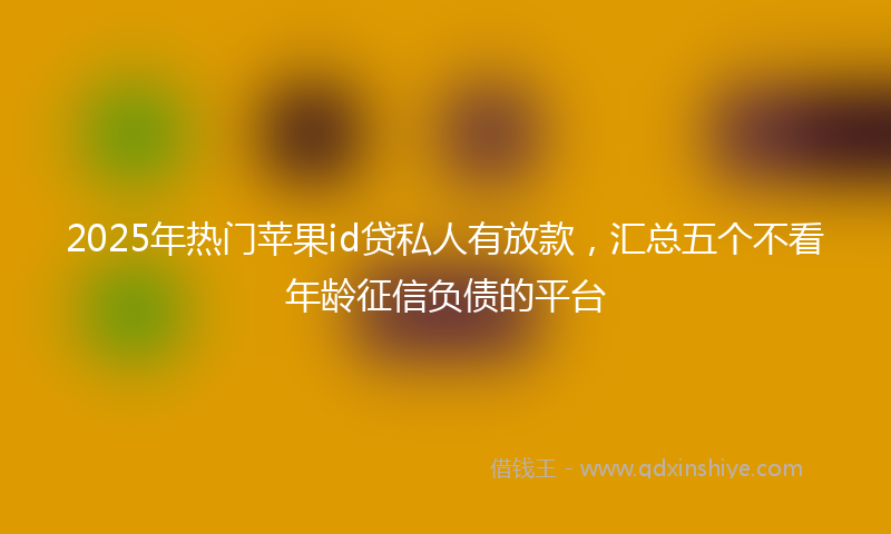 2025年热门苹果id贷私人有放款，汇总五个不看年龄征信负债的平台