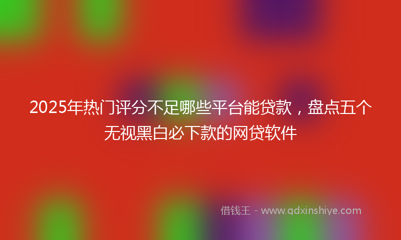 2025年热门评分不足哪些平台能贷款，盘点五个无视黑白必下款的网贷软件