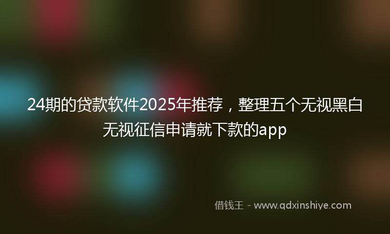 24期的贷款软件2025年推荐，整理五个无视黑白无视征信申请就下款的app