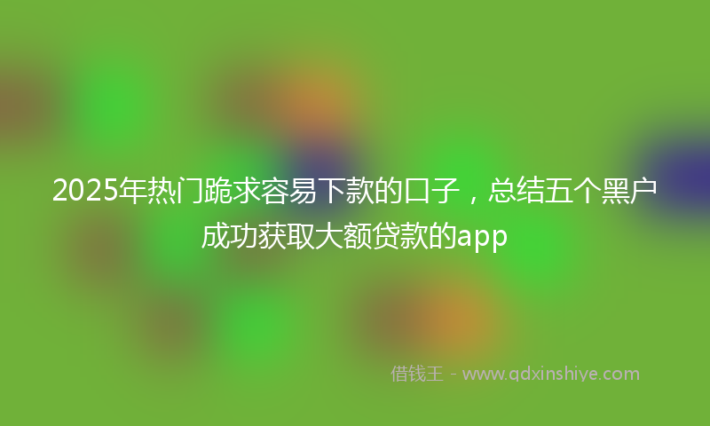 2025年热门跪求容易下款的口子，总结五个黑户成功获取大额贷款的app