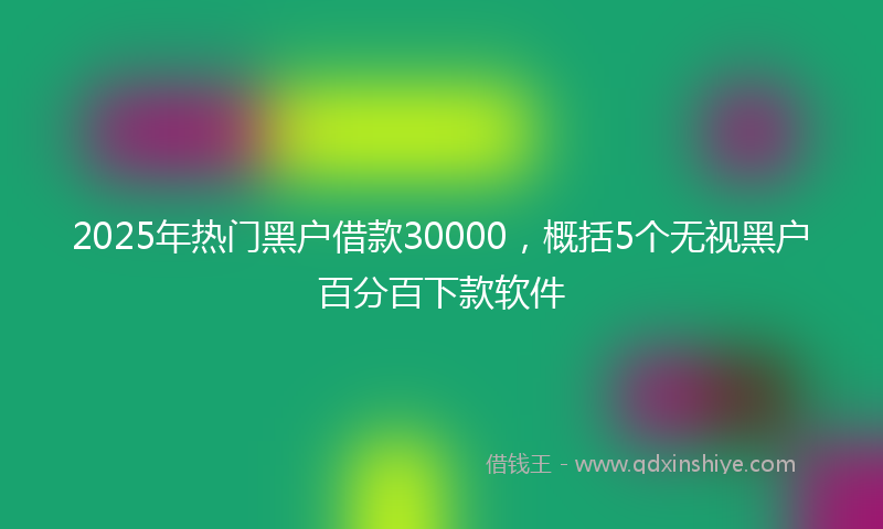 2025年热门黑户借款30000，概括5个无视黑户百分百下款软件