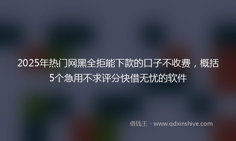 2025年热门网黑全拒能下款的口子不收费，概括5个急用不求评分快借无忧的软件
