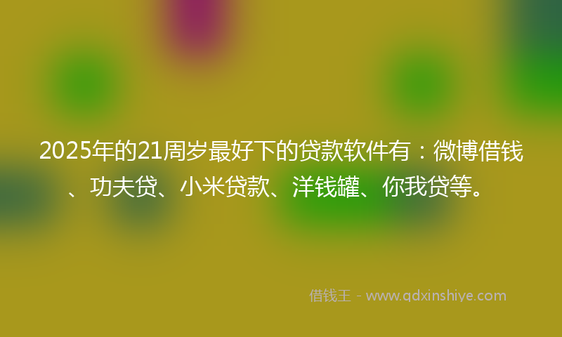 2025年的21周岁最好下的贷款软件有：微博借钱、功夫贷、小米贷款、洋钱罐、你我贷等。