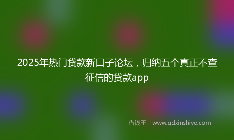 2025年热门贷款新口子论坛，归纳五个真正不查征信的贷款app