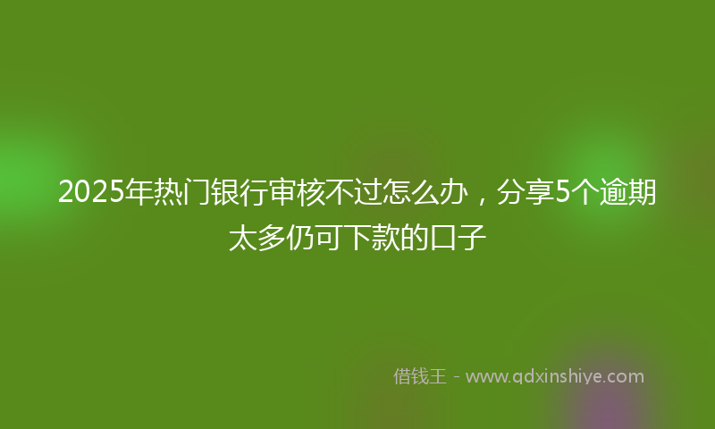 2025年热门银行审核不过怎么办,分享5个逾期太多仍可下款的口子
