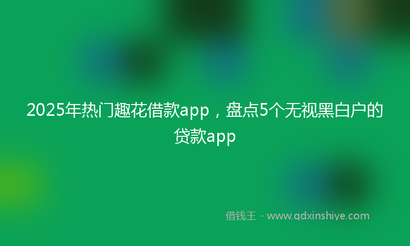 2025年热门趣花借款app，盘点5个无视黑白户的贷款app