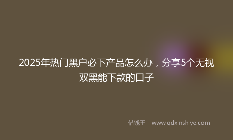2025年热门黑户必下产品怎么办，分享5个无视双黑能下款的口子