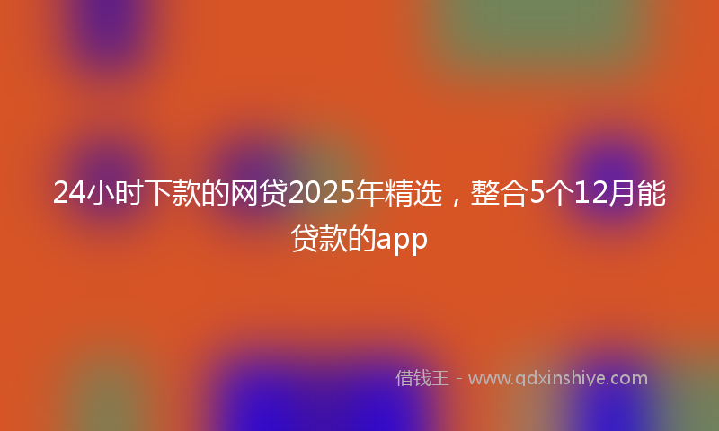 24小时下款的网贷2025年精选，整合5个12月能贷款的app