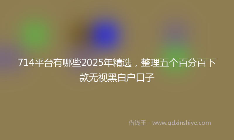 714平台有哪些2025年精选,整理五个百分百下款无视黑白户口子