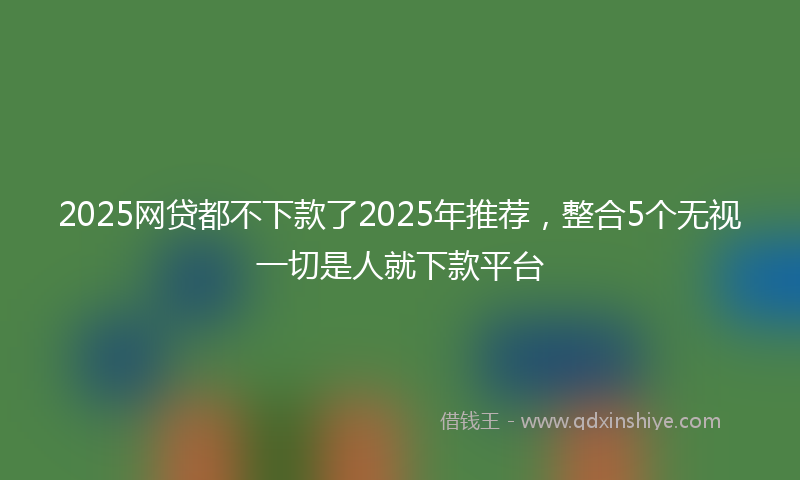 2025网贷都不下款了2025年推荐，整合5个无视一切是人就下款平台