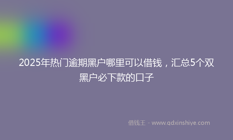 2025年热门逾期黑户哪里可以借钱，汇总5个双黑户必下款的口子