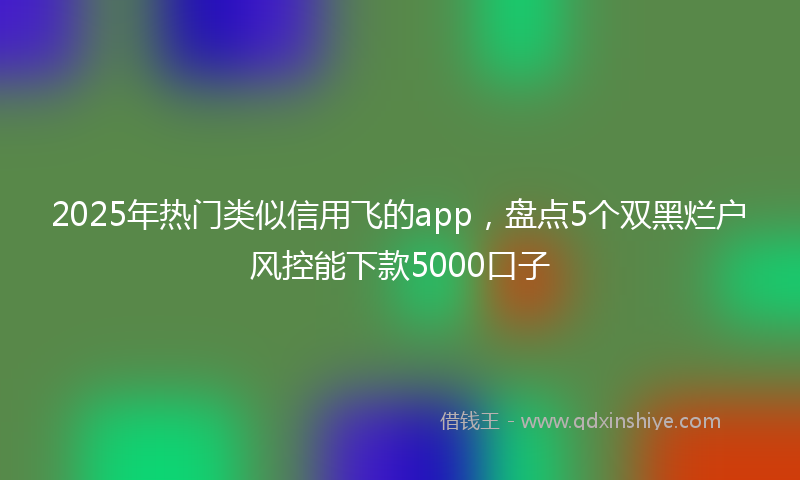 2025年热门类似信用飞的app，盘点5个双黑烂户风控能下款5000口子