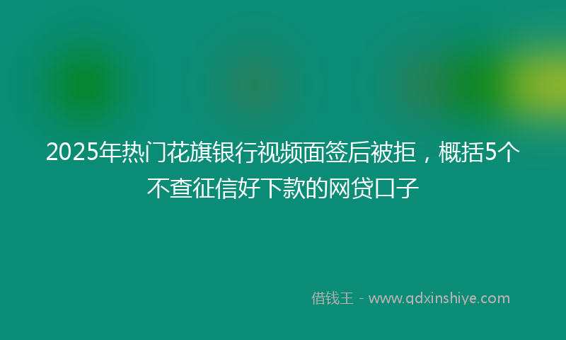 2025年热门花旗银行视频面签后被拒，概括5个不查征信好下款的网贷口子