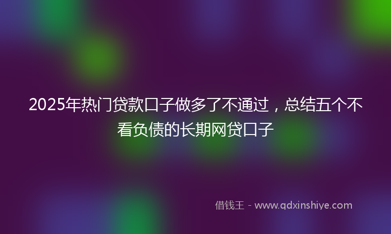 2025年热门贷款口子做多了不通过，总结五个不看负债的长期网贷口子