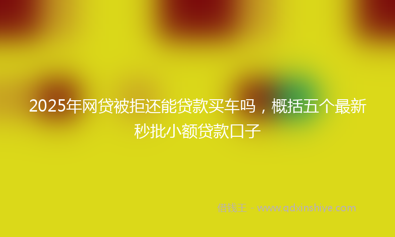 2025年网贷被拒还能贷款买车吗，概括五个最新秒批小额贷款口子