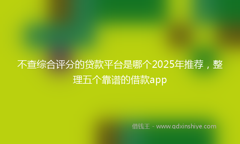 不查综合评分的贷款平台是哪个2025年推荐，整理五个靠谱的借款app