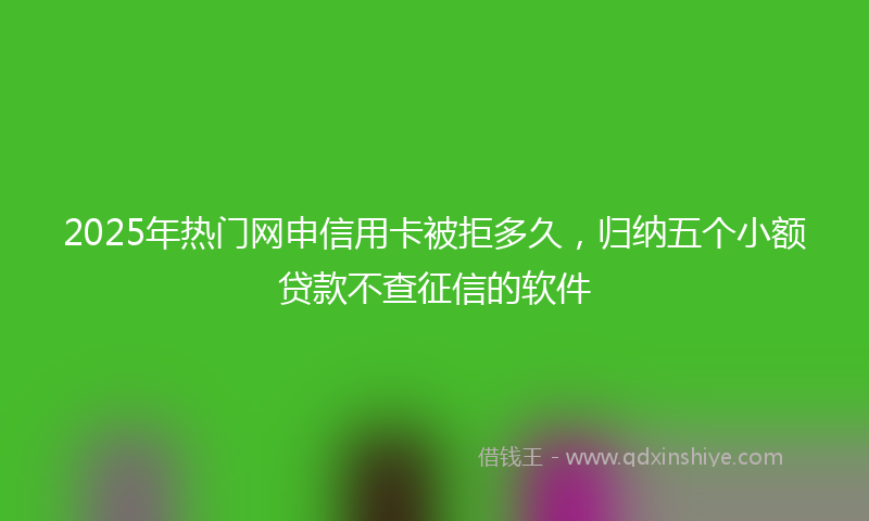 2025年热门网申信用卡被拒多久，归纳五个小额贷款不查征信的软件