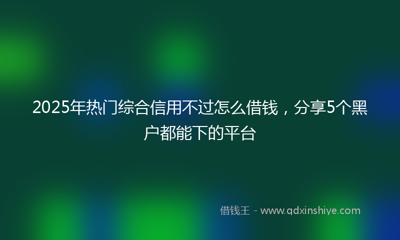 2025年热门综合信用不过怎么借钱，分享5个黑户都能下的平台
