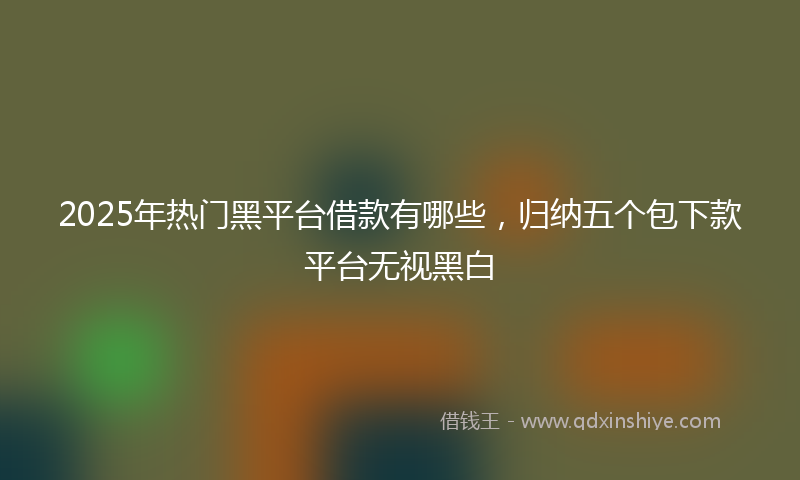 2025年热门黑平台借款有哪些，归纳五个包下款平台无视黑白