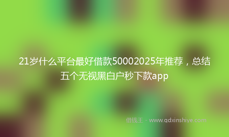 21岁什么平台最好借款50002025年推荐，总结五个无视黑白户秒下款app