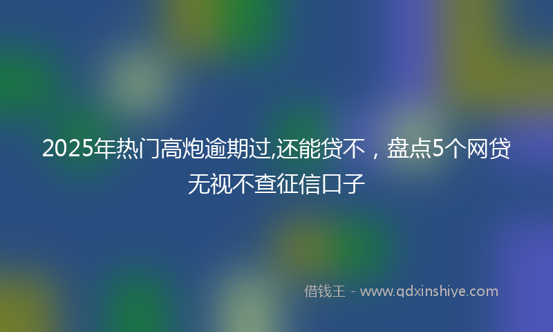 2025年热门高炮逾期过,还能贷不，盘点5个网贷无视不查征信口子