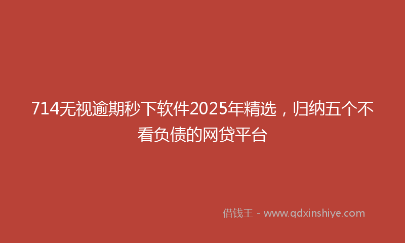 714无视逾期秒下软件2025年精选，归纳五个不看负债的网贷平台
