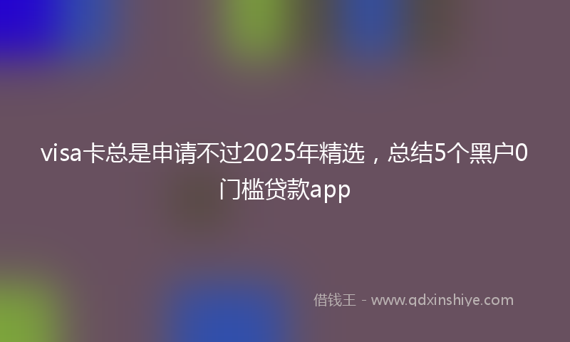 visa卡总是申请不过2025年精选，总结5个黑户0门槛贷款app