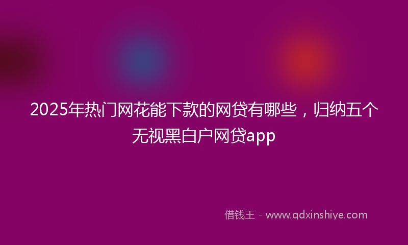2025年热门网花能下款的网贷有哪些，归纳五个无视黑白户网贷app