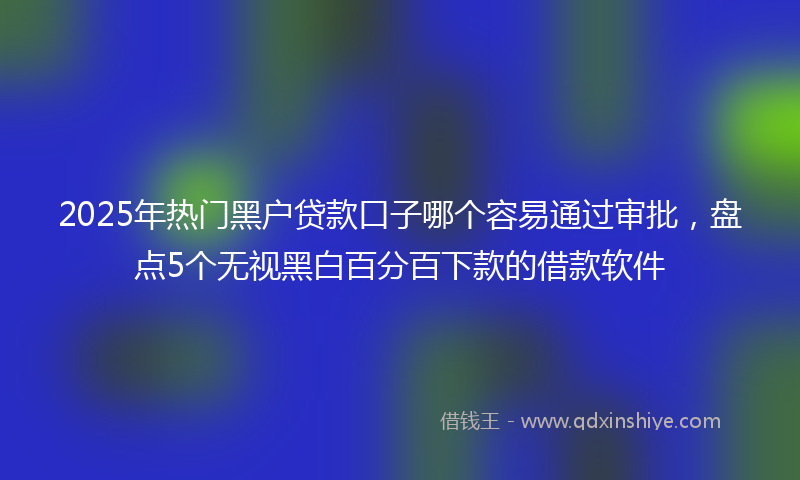 2025年热门黑户贷款口子哪个容易通过审批，盘点5个无视黑白百分百下款的借款软件