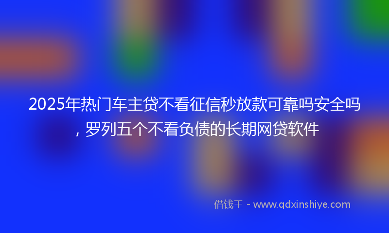 2025年热门车主贷不看征信秒放款可靠吗安全吗，罗列五个不看负债的长期网贷软件