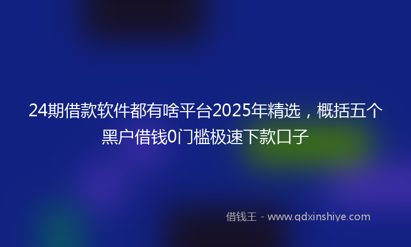24期借款软件都有啥平台2025年精选，概括五个黑户借钱0门槛极速下款口子