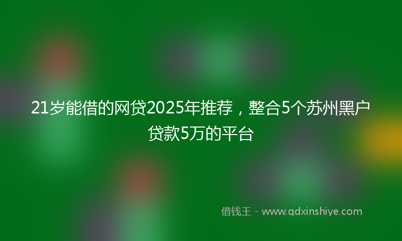 21岁能借的网贷2025年推荐,整合5个苏州黑户贷款5万的平台