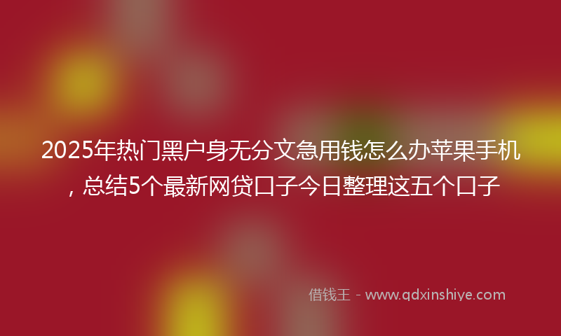 2025年热门黑户身无分文急用钱怎么办苹果手机，总结5个最新网贷口子今日整理这五个口子