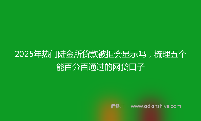 2025年热门陆金所贷款被拒会显示吗,梳理五个能百分百通过的网贷口子