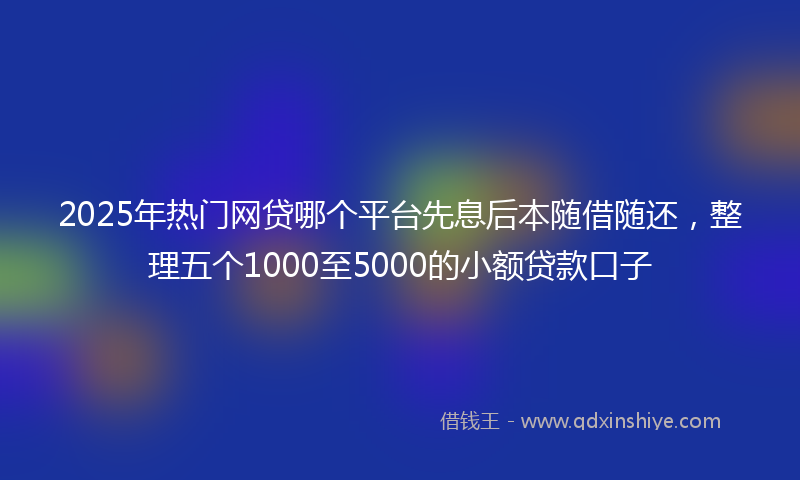 2025年热门网贷哪个平台先息后本随借随还，整理五个1000至5000的小额贷款口子