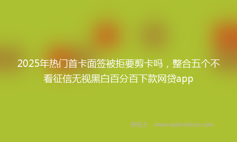 2025年热门首卡面签被拒要剪卡吗，整合五个不看征信无视黑白百分百下款网贷app