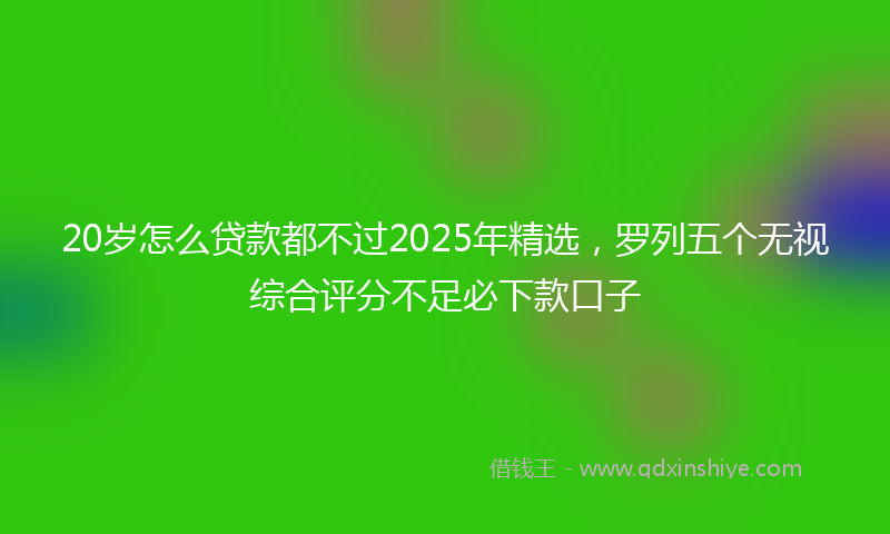 20岁怎么贷款都不过2025年精选，罗列五个无视综合评分不足必下款口子