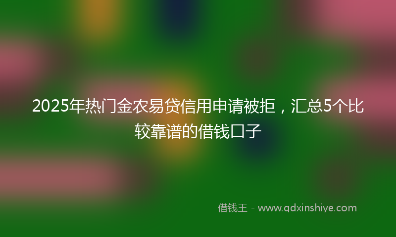 2025年热门金农易贷信用申请被拒，汇总5个比较靠谱的借钱口子
