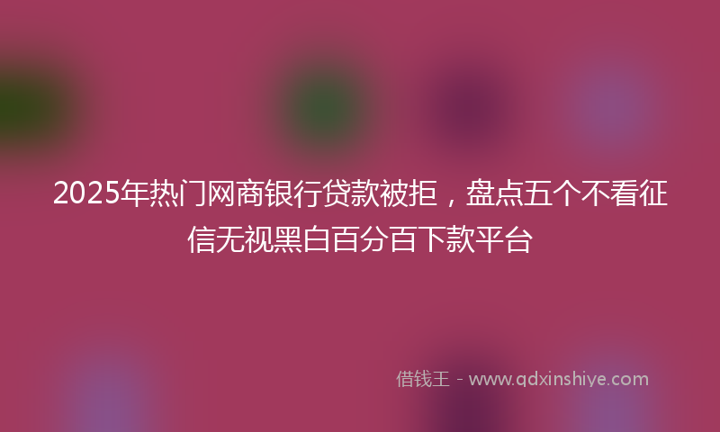 2025年热门网商银行贷款被拒,盘点五个不看征信无视黑白百分百下款平台