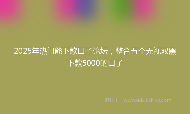 2025年热门能下款口子论坛,整合五个无视双黑下款5000的口子