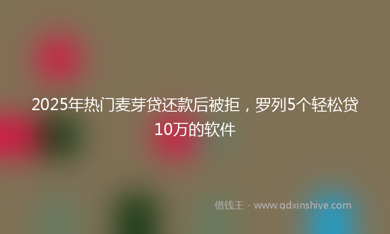 2025年热门麦芽贷还款后被拒，罗列5个轻松贷10万的软件