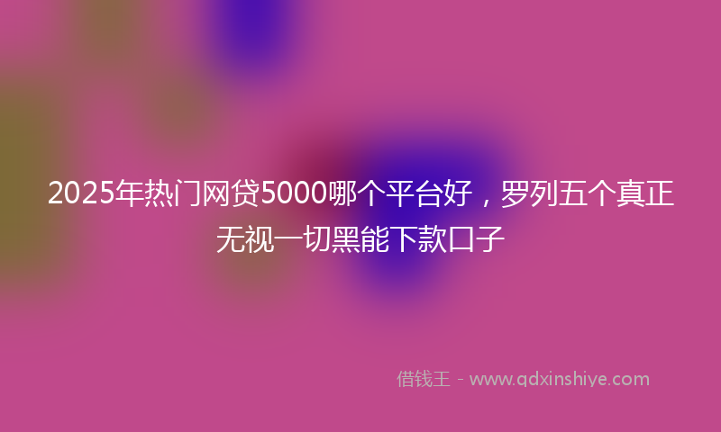 2025年热门网贷5000哪个平台好，罗列五个真正无视一切黑能下款口子