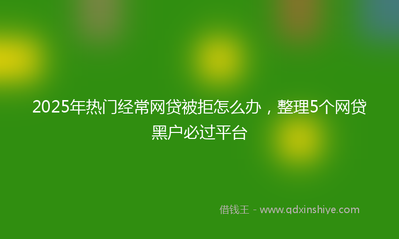 2025年热门经常网贷被拒怎么办，整理5个网贷黑户必过平台