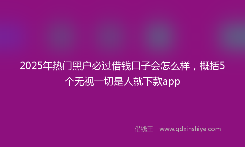 2025年热门黑户必过借钱口子会怎么样，概括5个无视一切是人就下款app