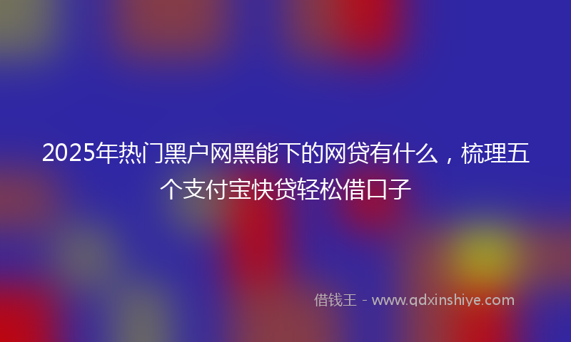 2025年热门黑户网黑能下的网贷有什么，梳理五个支付宝快贷轻松借口子