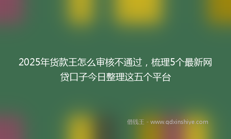 2025年货款王怎么审核不通过，梳理5个最新网贷口子今日整理这五个平台