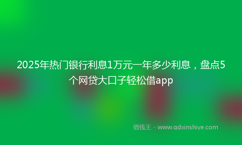 2025年热门银行利息1万元一年多少利息，盘点5个网贷大口子轻松借app