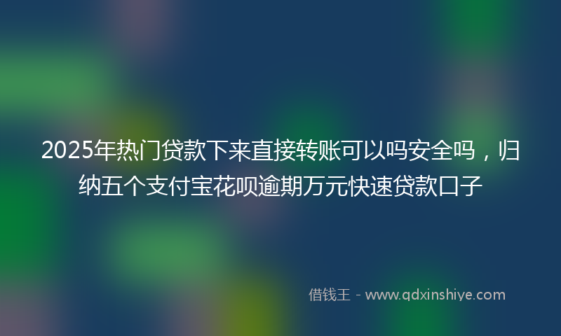 2025年热门贷款下来直接转账可以吗安全吗，归纳五个支付宝花呗逾期万元快速贷款口子