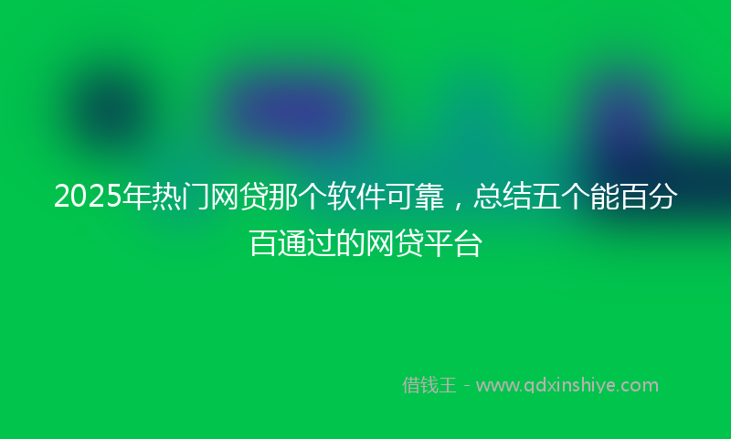 2025年热门网贷那个软件可靠，总结五个能百分百通过的网贷平台